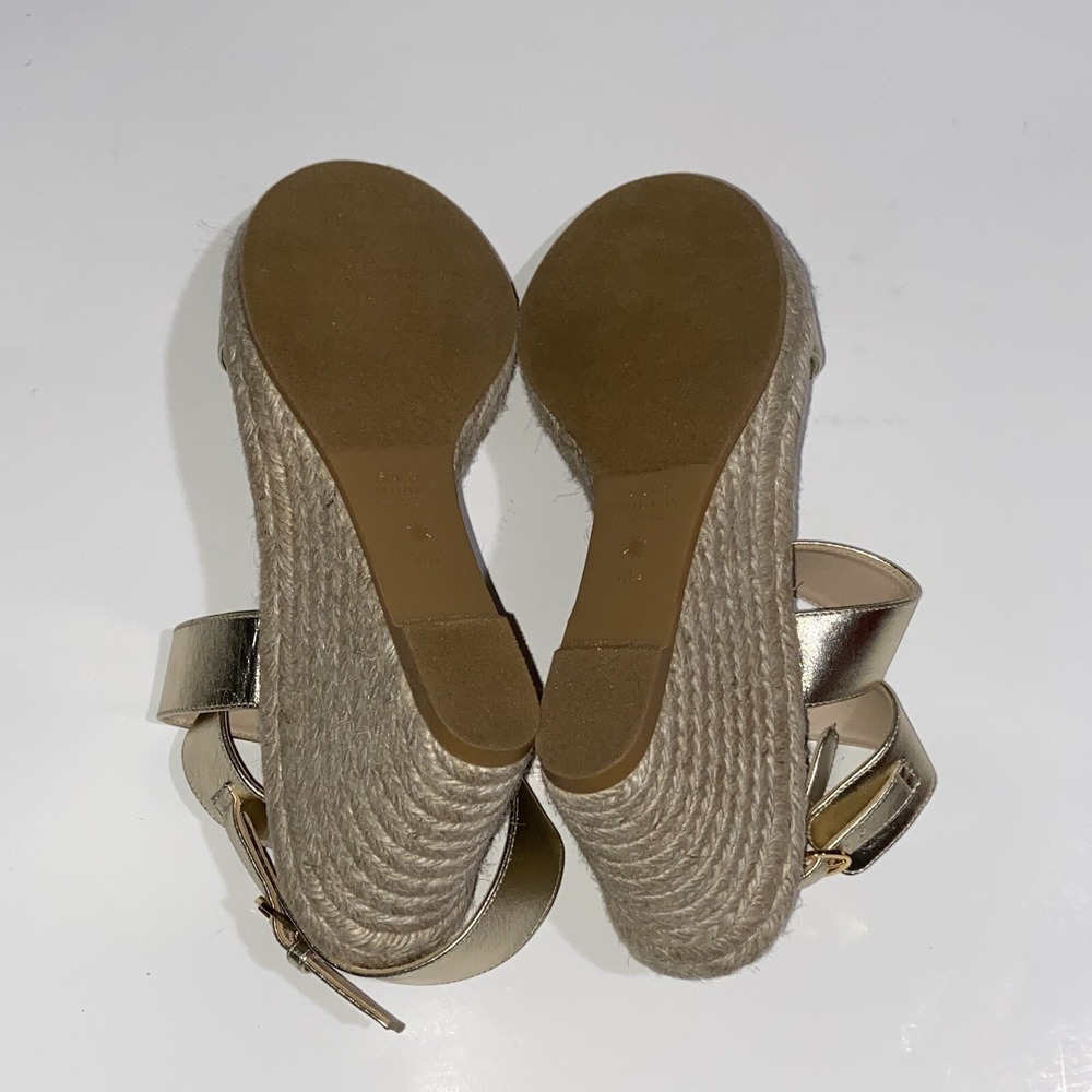 Stuart Weitzman Wedge Sandals Lexia Leather Ankle Strap Shoes Women's 10.5 $375 - Picture 5 of 8